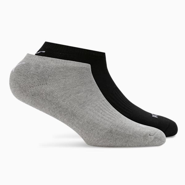 Cushioned Sneaker Socks Pack of 2, Medium Gray Heather-PUMA Black, extralarge-IND
